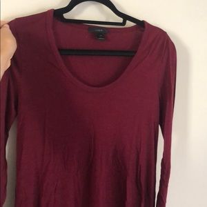 J crew burgundy red long sleeve shirt